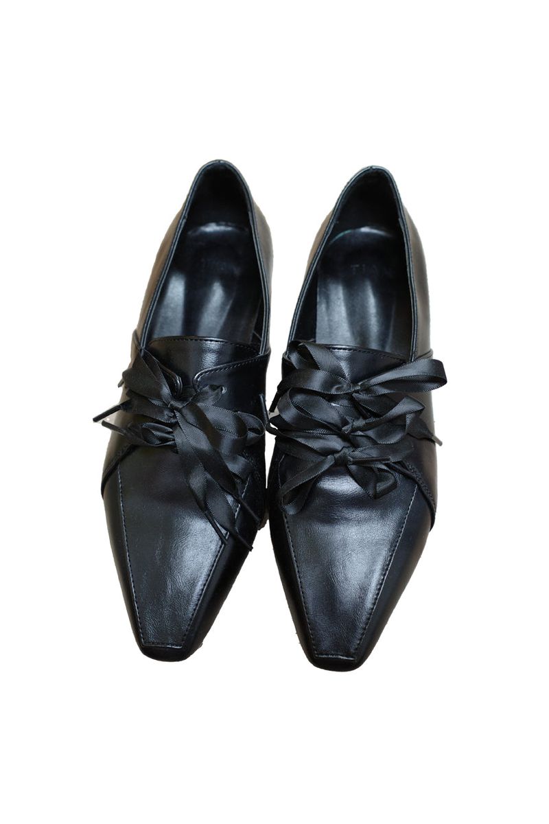 ribbon lace-up loafers