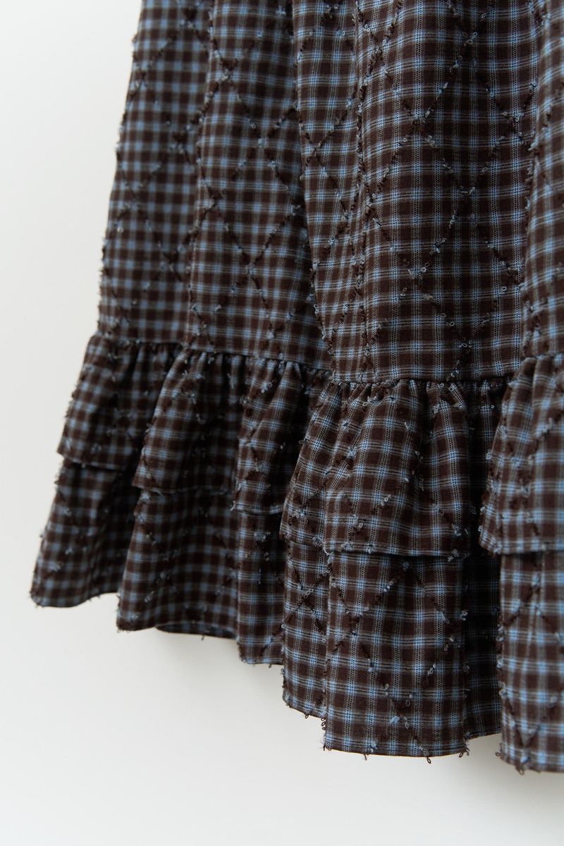 (W) Mus Checked Skirt