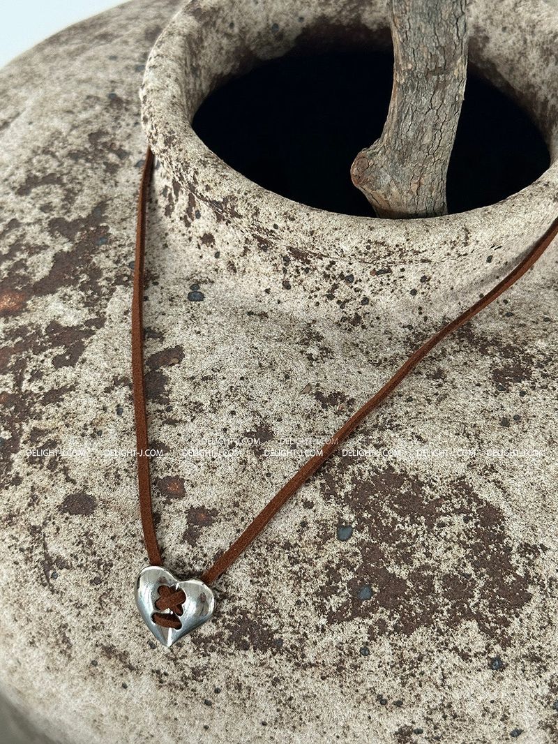 Heart Ethnic Suede Necklace