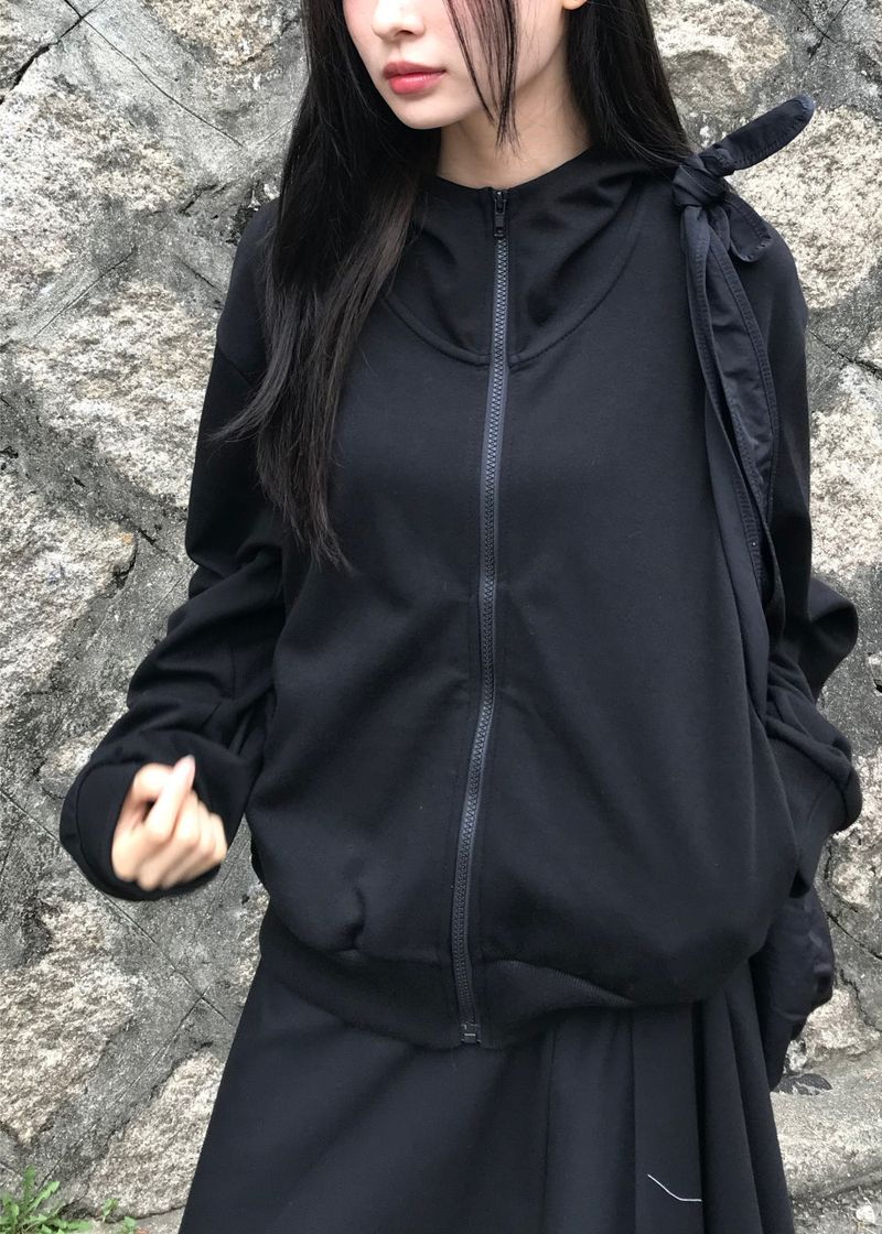  HIGHNECK CROP HOODIE ZIP-UP