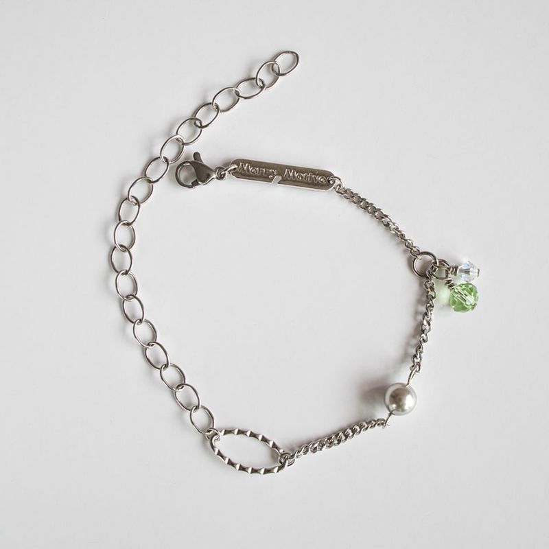 MerryMotive(メリーモチーブ)の「Applegreen point mix chain surgical bracelet(Accessories)」