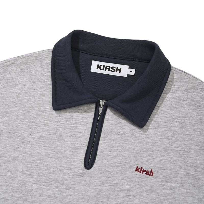 OPEN COLLAR SWEATSHIRT [MELANGE GRAY]