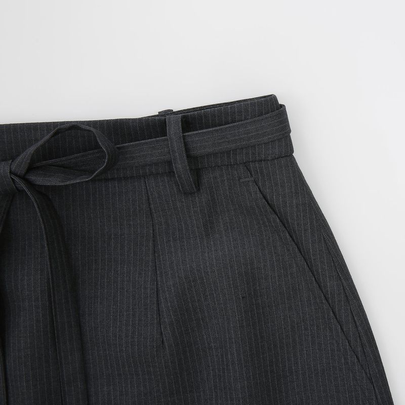 Stripe String Skirt Grey