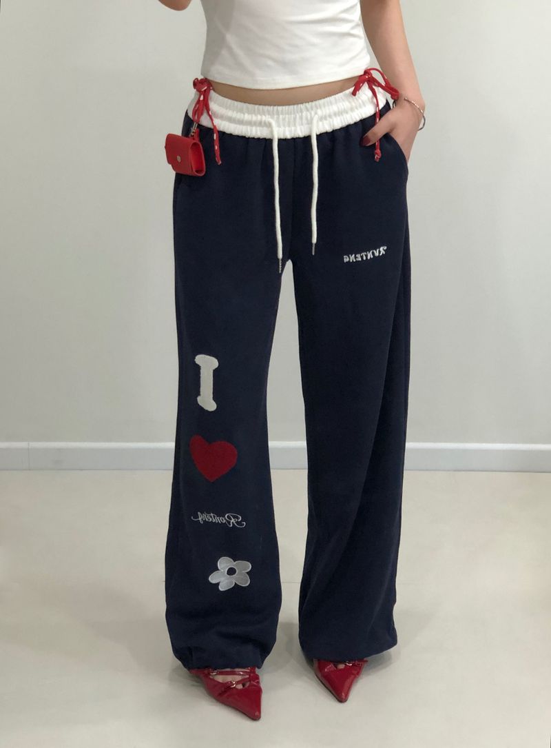 I ♥ Heart patch pants