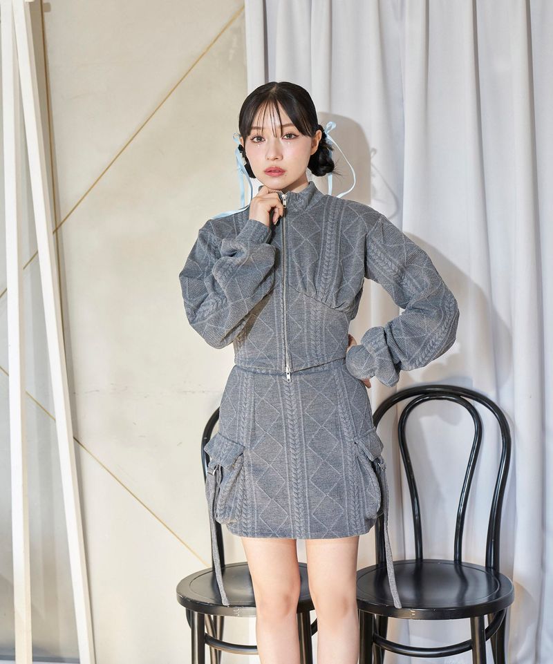 ANDGEEBEE（アンジービー）の「ZIPトップスミニスカートセット（Jackets/Outerwear）」