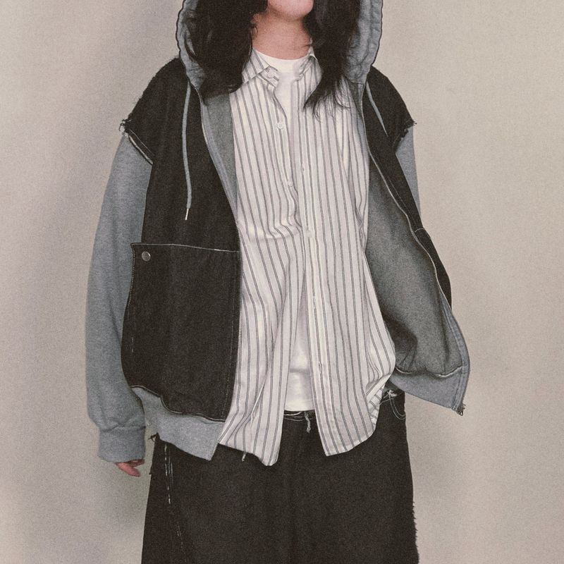 offset stripe shirt_white