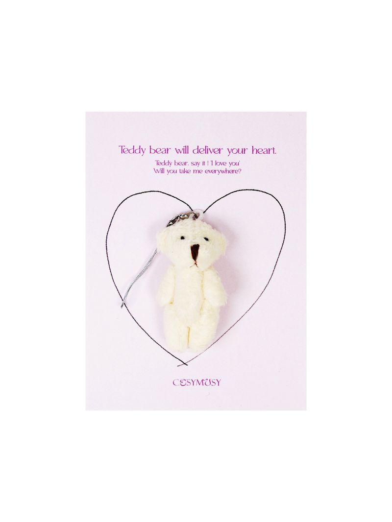 Cosymosy 'I Love You' Teddy bear Keyring Card - 5 Color