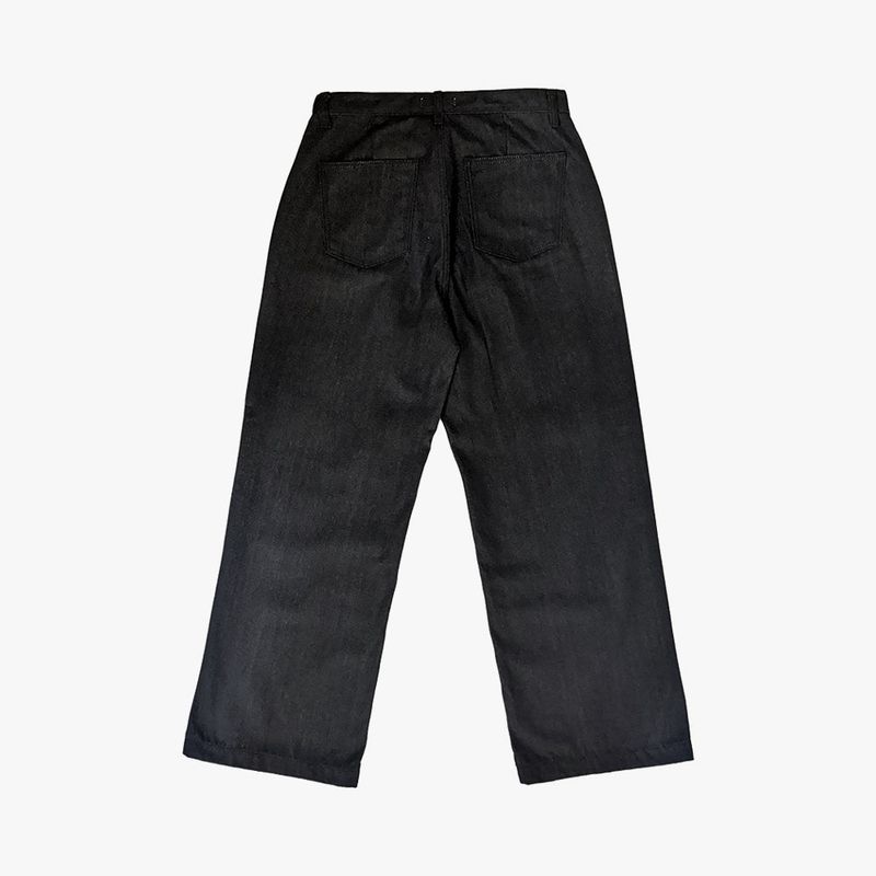 Leaf denim wide pants