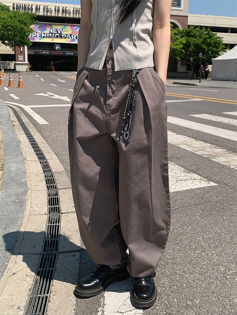 CURVED TUCK BALLOON PANTS (2C)