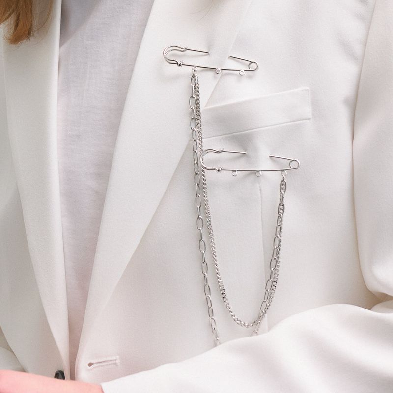 Men's Clothes Pin Jacket Broach_CLEF WAVE Brooch