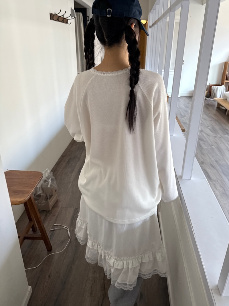 garden waffle lace T