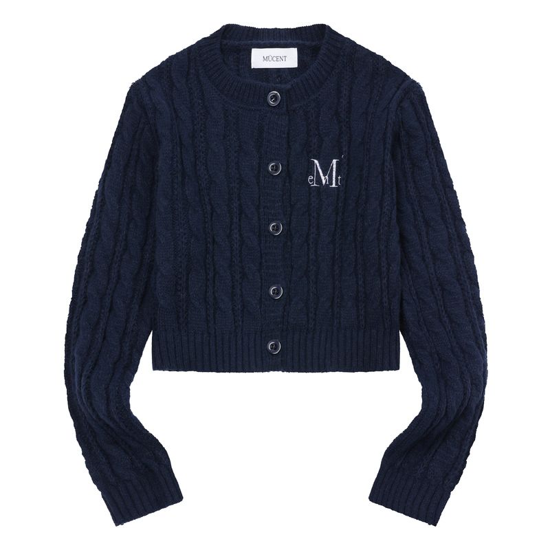 VESTER CROP R-NECK KNIT CARDIGAN (3COLOR)