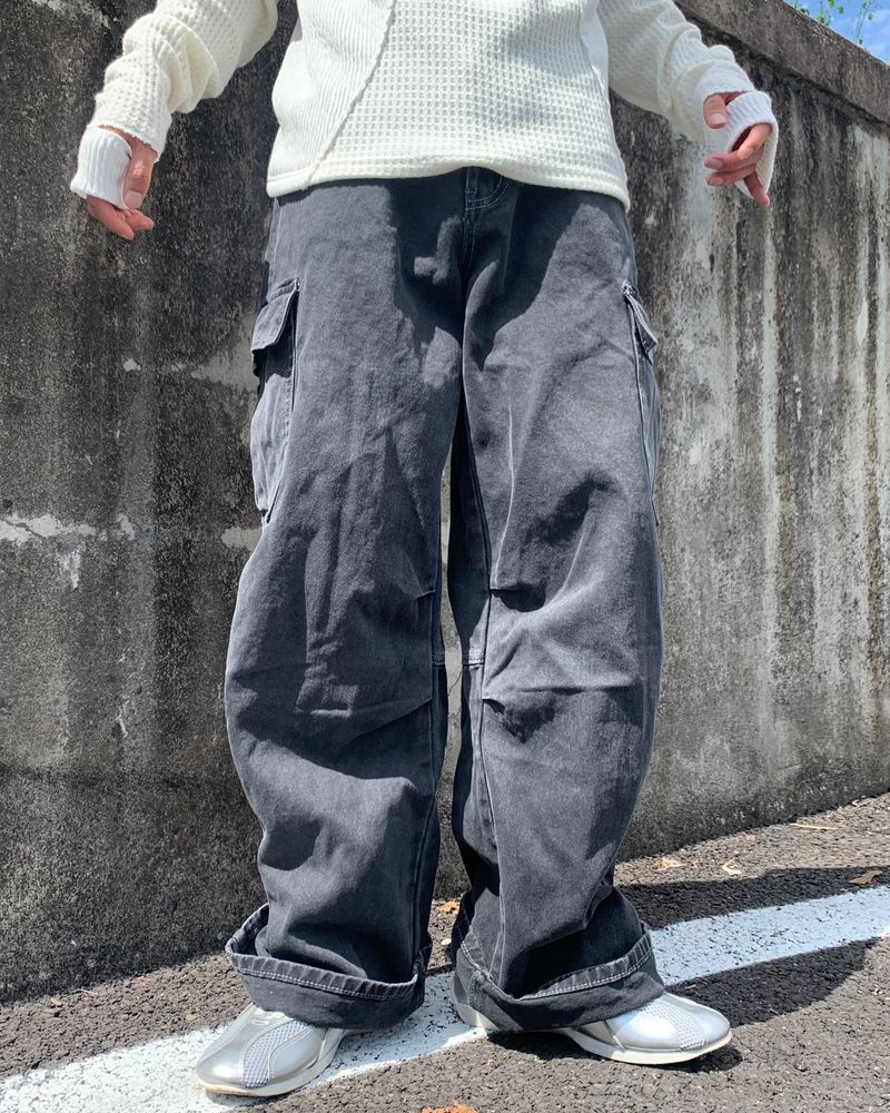Deep-Dye Cotton Cargo Pants