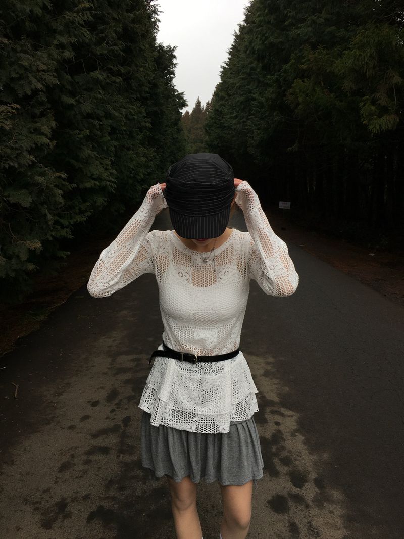 Square Lace Punching Mini Dress (3c)