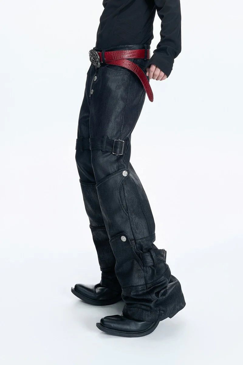 Waxed Coated Straight Jeans