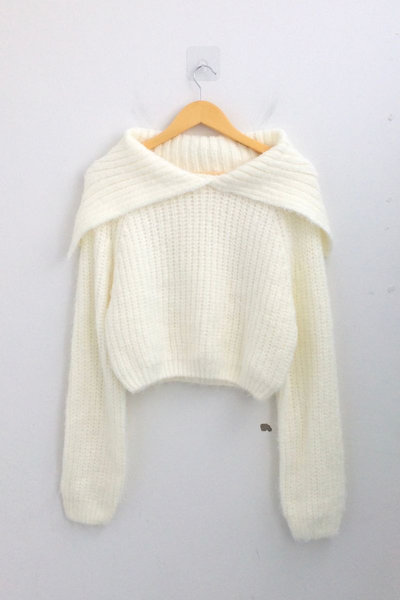 Shoulder collar loose knitwear