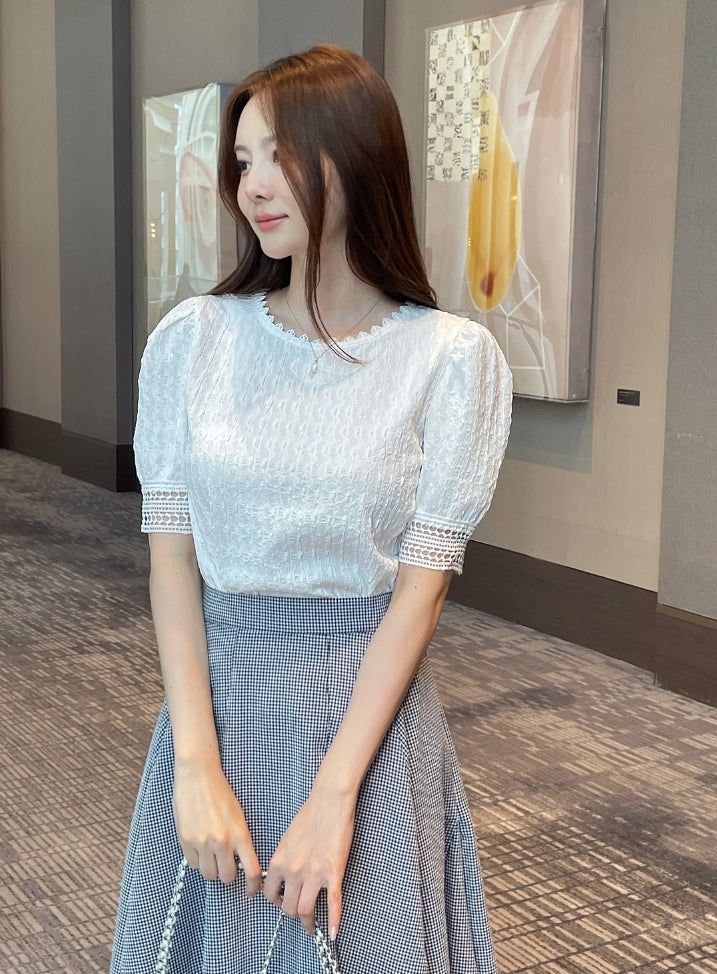iam mari（アイアム マリ）の「Charlene Jacquard Puff T-Blouse（Tops）」