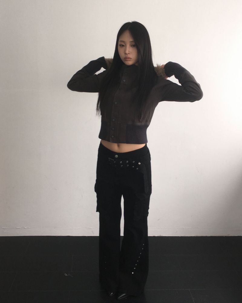 Vintage hood crop jacket
