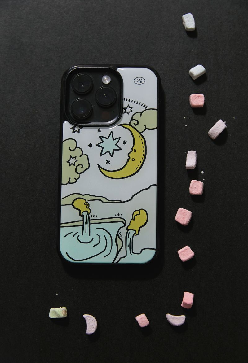 moon and bottle epoxy phone case