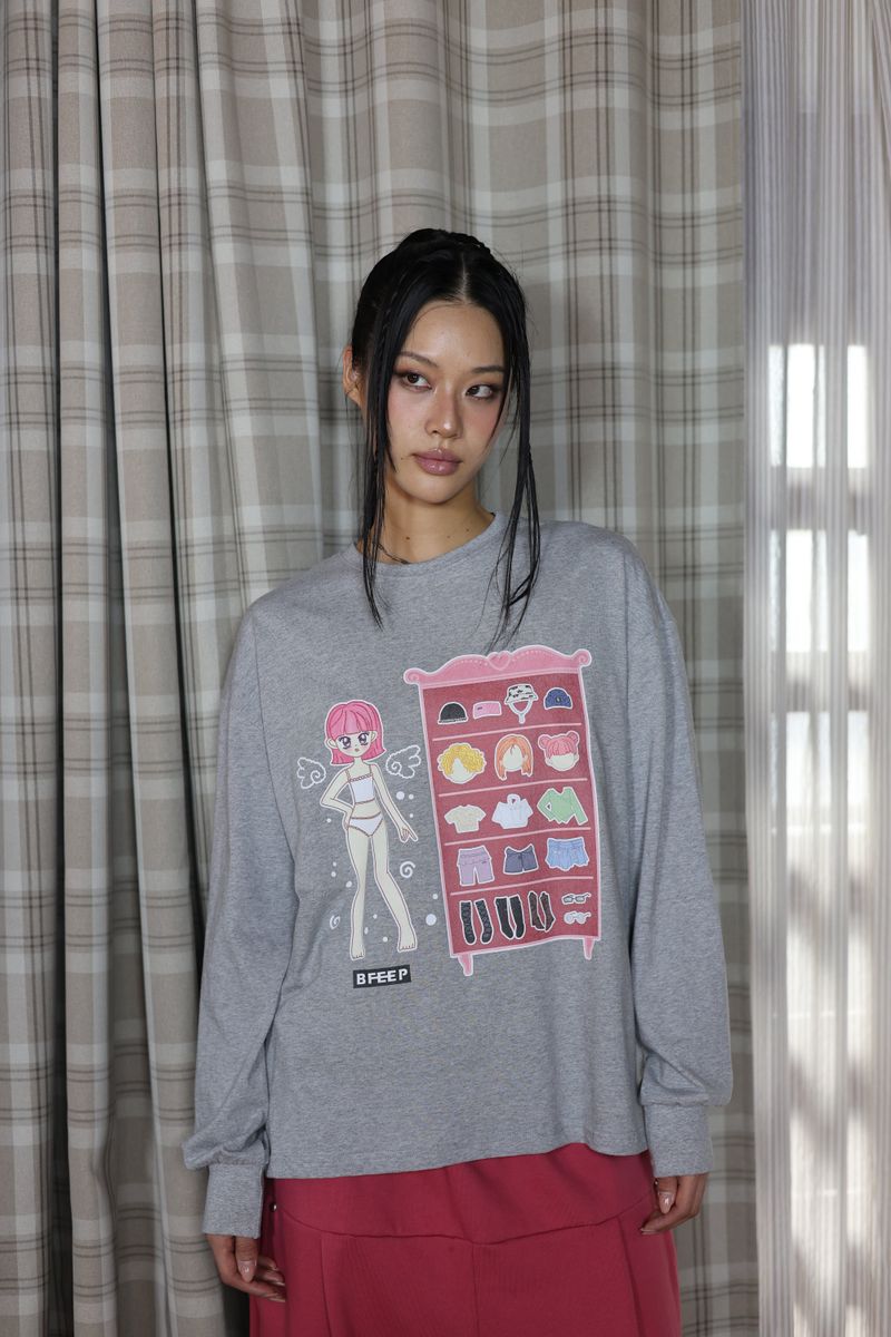 プレイドールTシャツ_グレー