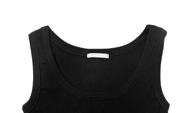 Yurin Ribbed Mango Fake Layered Cap Sleeveless