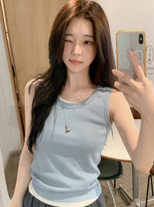 SHOPPERLAND（ショッパーランド）の「KJ Rib Basic Round Sleeveless (8color)（Tops）」