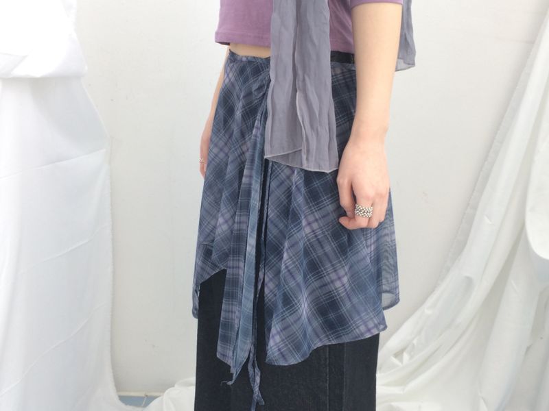 Misty Checkered Layered Skirt
