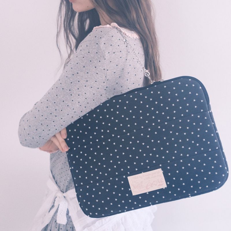 Star Chain Notebook Pouch_cotton black