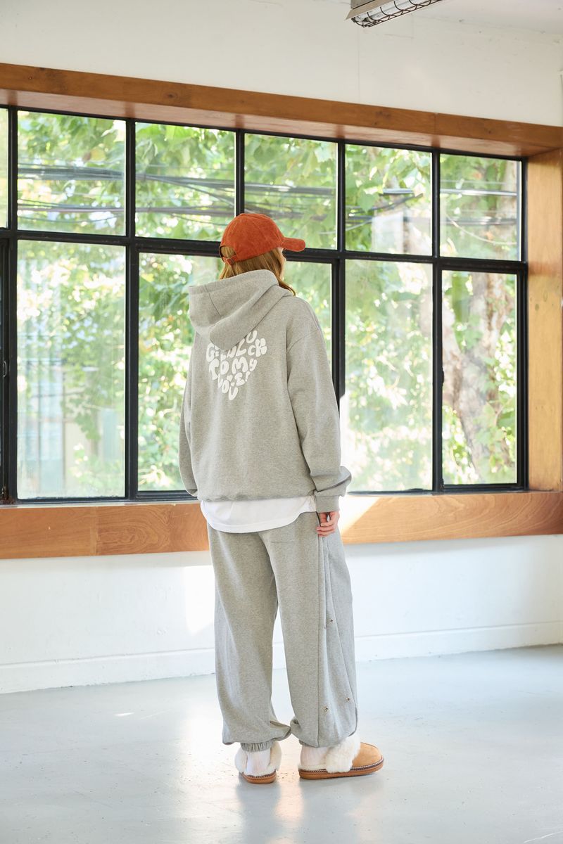 GOODLUCK HEART HOODIE / MELANGE