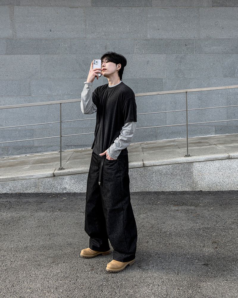 Mix Layered Long Sleeve T-Shirt