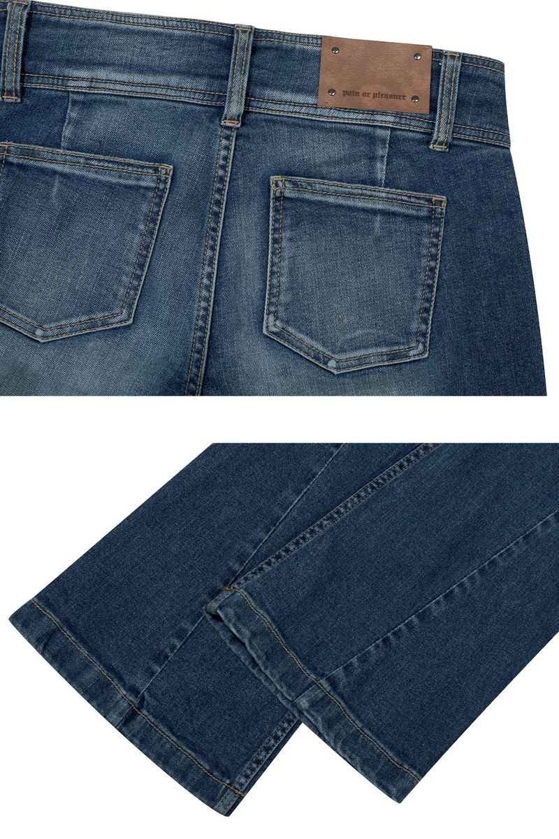 VERA BELTED BOOT-CUT DENIM blue