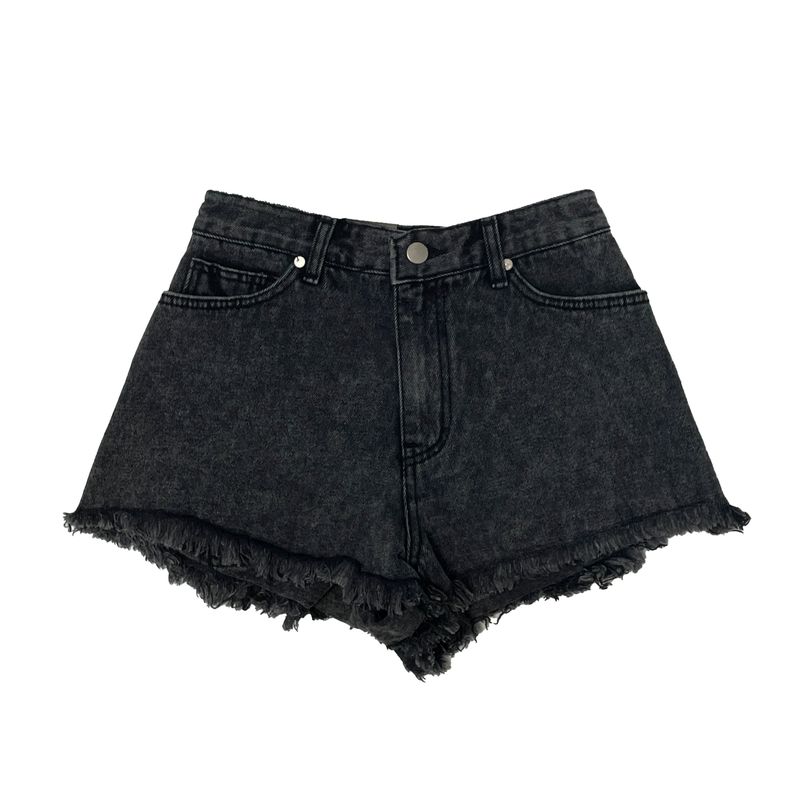 Fringe denim shorts