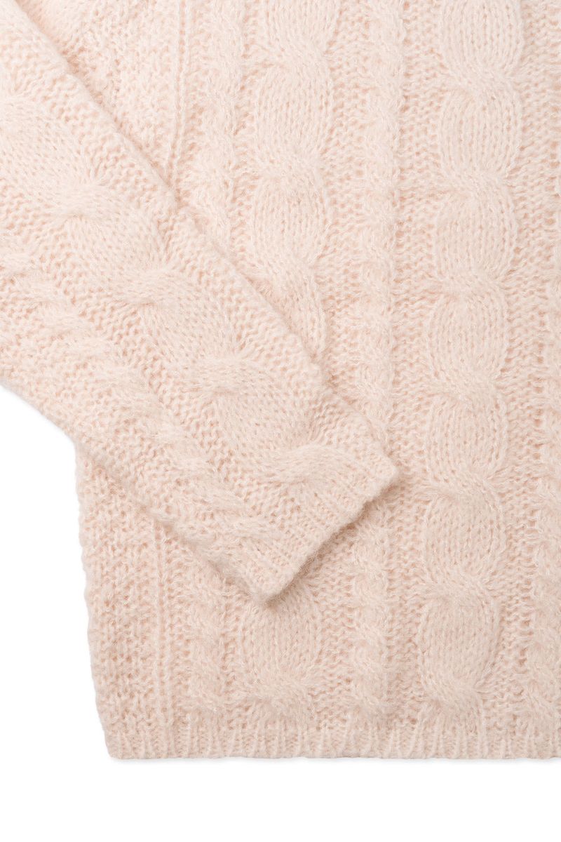 Cinnamon cable knit_baby pink