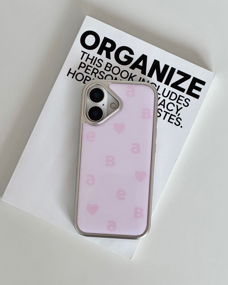 NEW LOGO Twin Pink Silver Epoxy Case