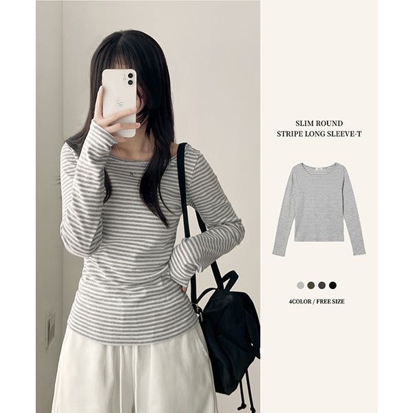 hijjoo（ハイチュー）の「Brae U-Neck Dangara Round Long Sleeve T-Shirt（Tops）」
