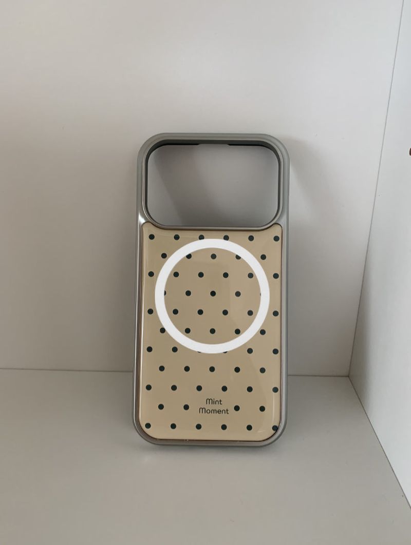 [MADE]イエロードット エポキシ シルバー MagSafe対応 iPhoneケース
