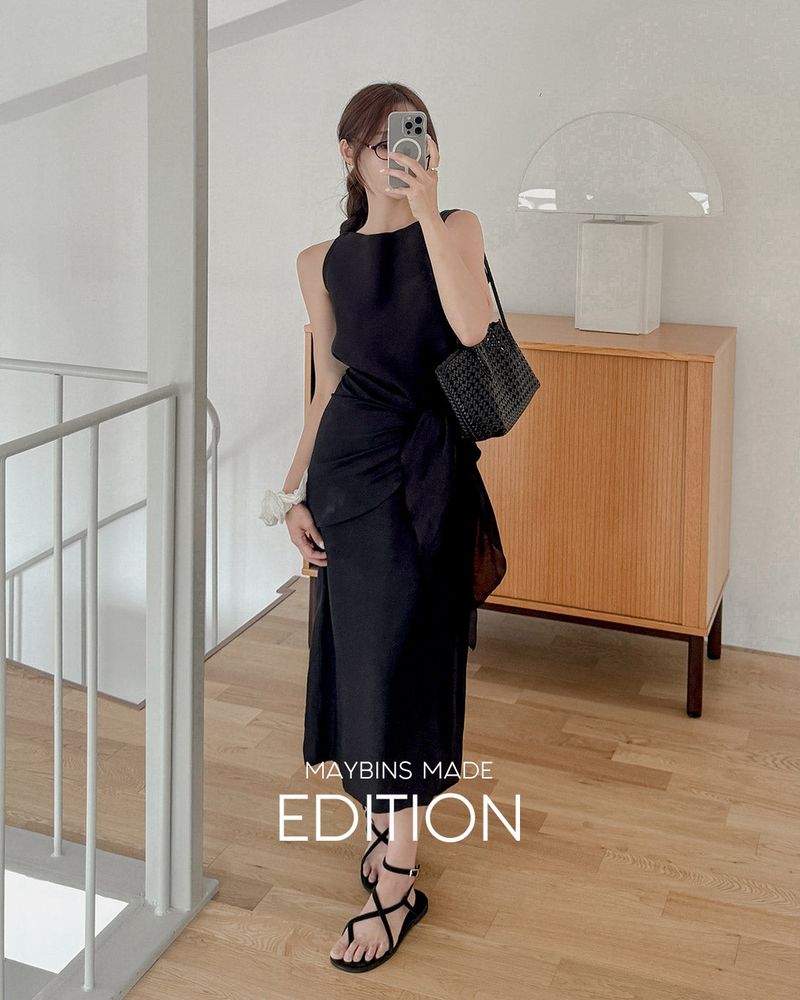 Sage layered dress
