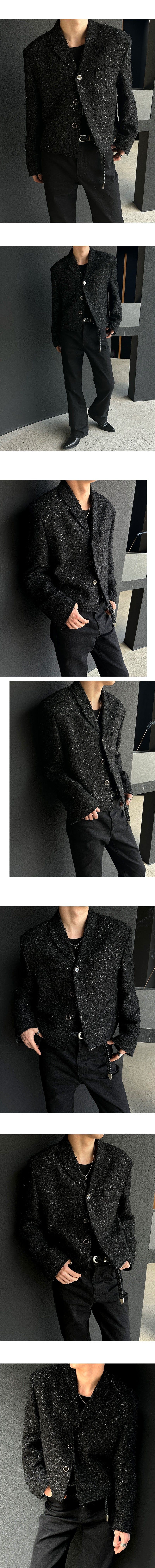 [PREMIUM] Crush glitter tweed jacket(2color)