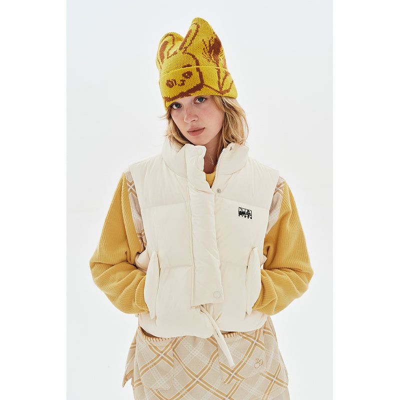 CHERRY CROP STRING DOWN VEST [IVORY]
