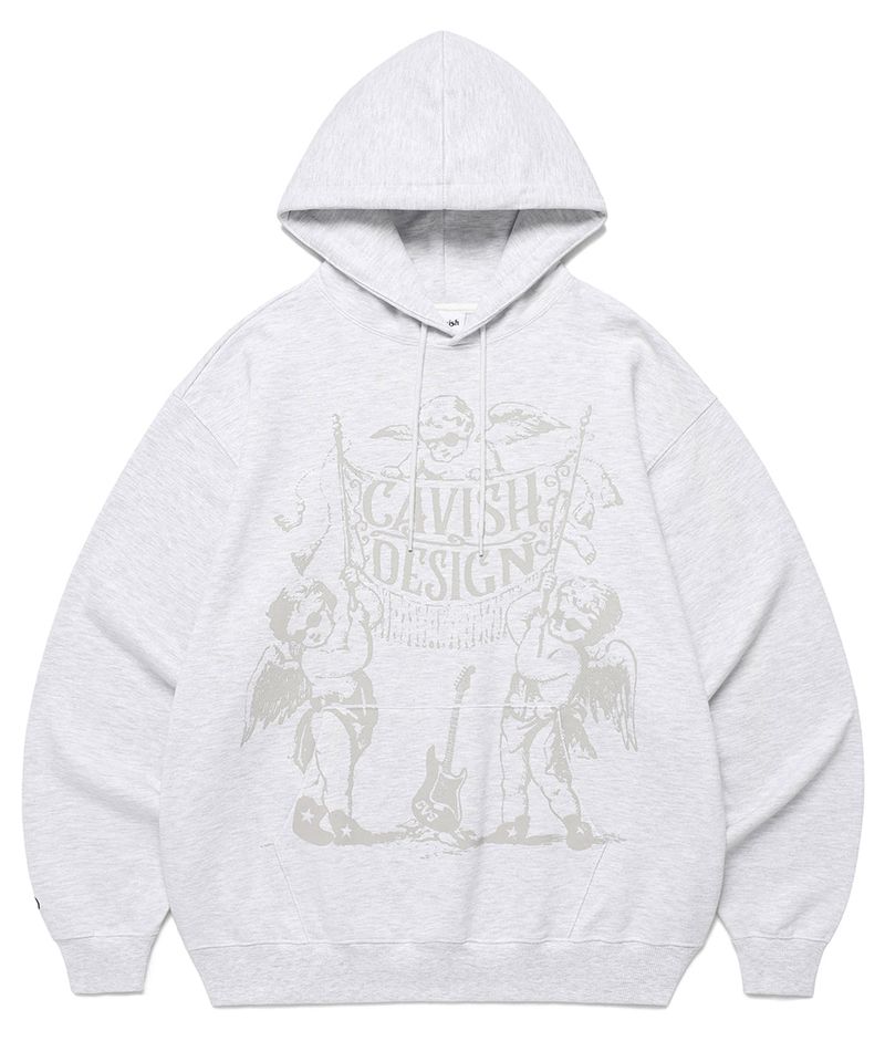 cavish（カビシ）の「FLAG ANGELS HOODIE LIGHT GREY(CV2EFUM403A)（Tops）」