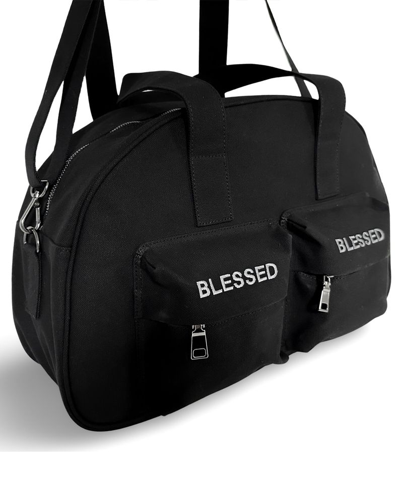 HALF MOON SHOULDER CROSS BAG_LARGE-Canvas Black_grey