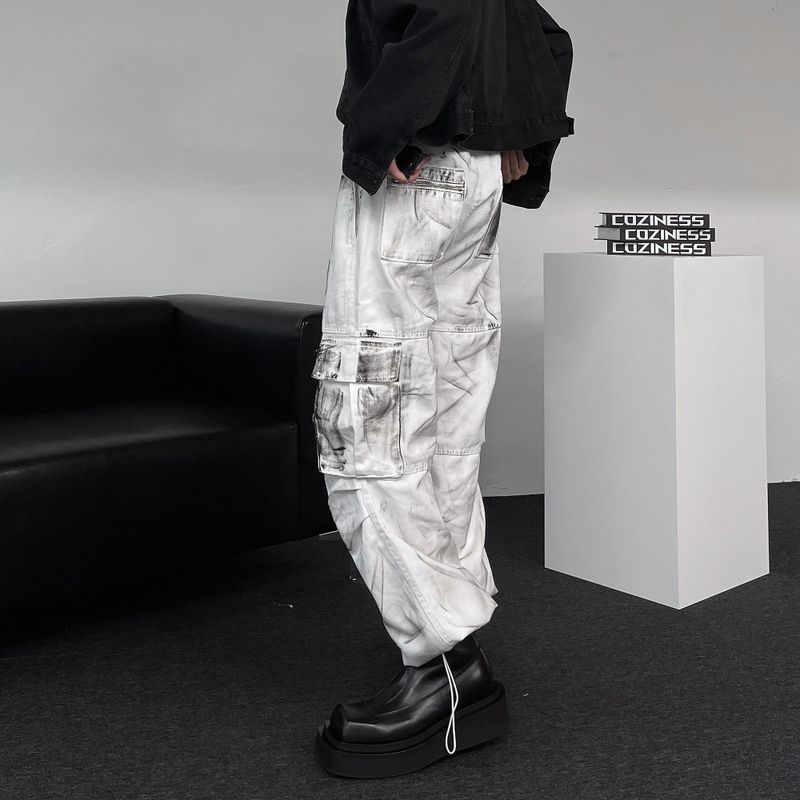 DV Dirty Parasuit White Cargo Pants