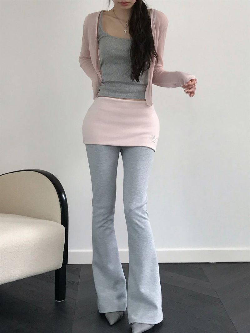 [MADE] Jeweled Cubic Folding Bootcut Sweatpants