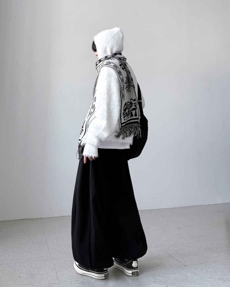 Shaggy Angora Knit Zip-Up