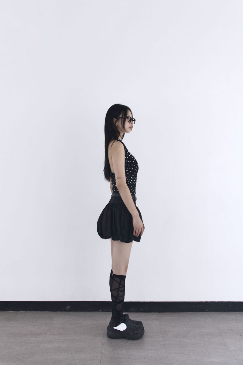 Dot halterneck sleeveless