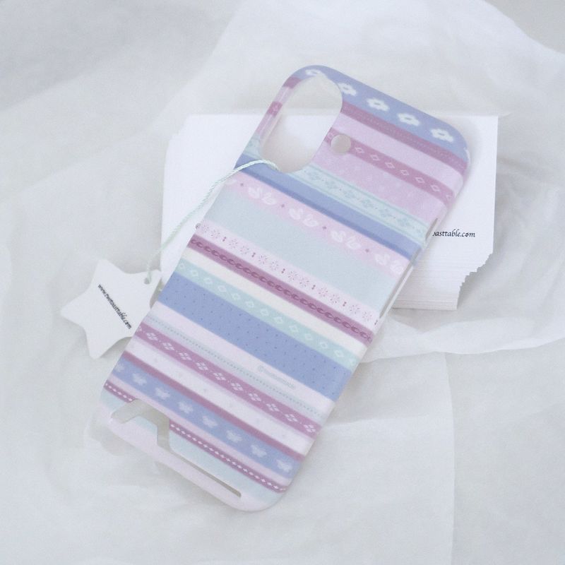 [MADE] Soft stripe case (Blueberry mint)