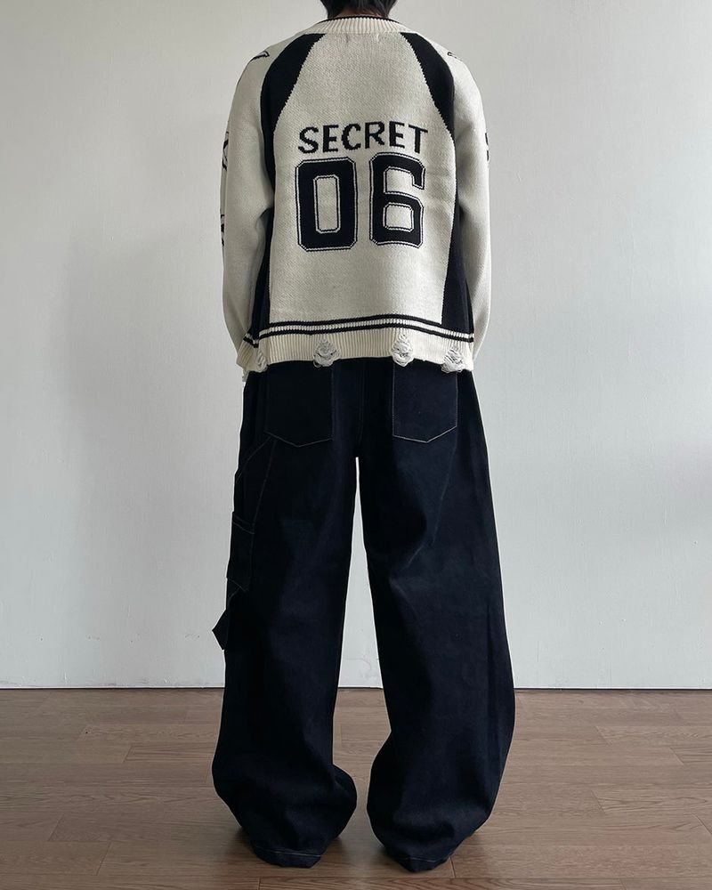 Road napping denim pants