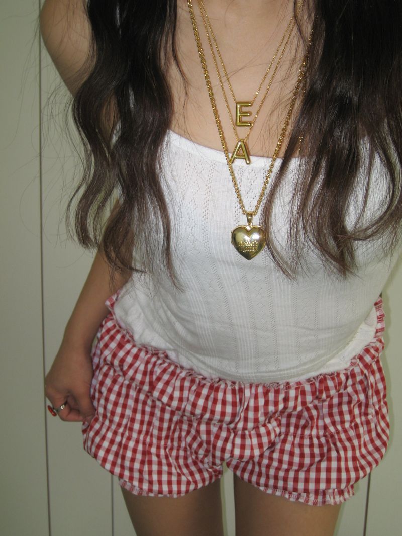 Chubby initial necklace (7 Letters, Gold)