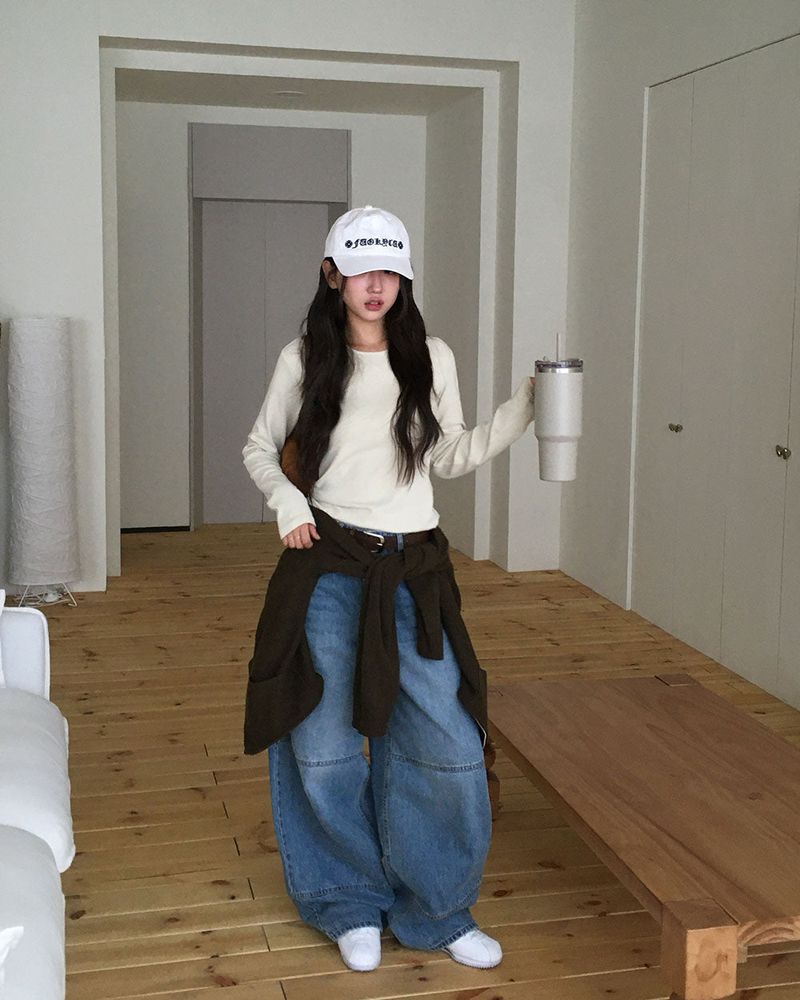[ORIGINAL] Woolen Balloon Denim Wide Pants