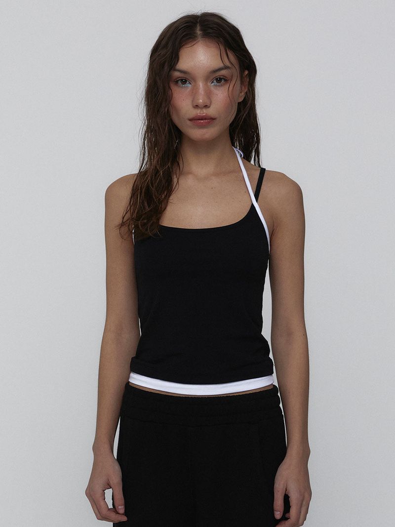 visus（ビスス）の「Layered Halter Top_Black（Tops）」